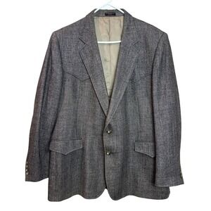 Luskey's Western Mens Tweed Blazer Two Button Western Yoke Jacket‎ Vintage 51R